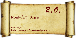 Roskó Olga névjegykártya